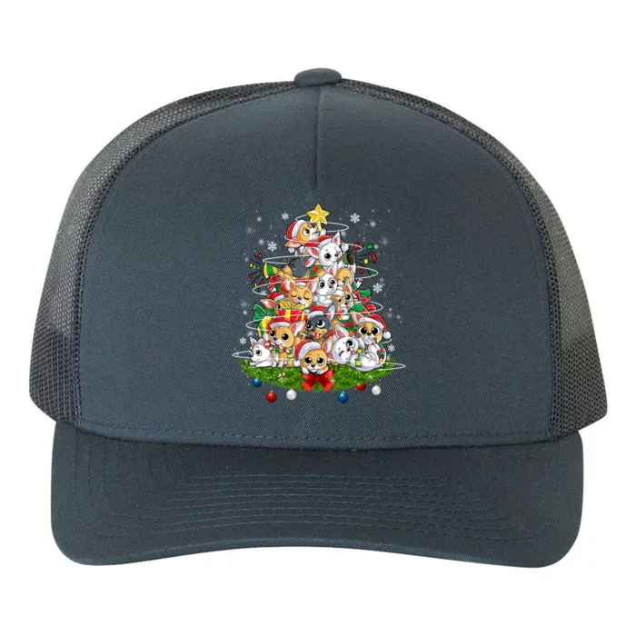 Chihuahua Dog Christmas Tree Lights Funny Xmas Dog Lover Gift Yupoong Adult 5-Panel Trucker Hat