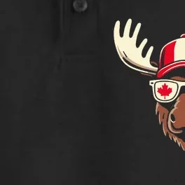 Canada Day Canadian Flag Maple Leaf Moose Sunglasses Dry Zone Grid Performance Polo