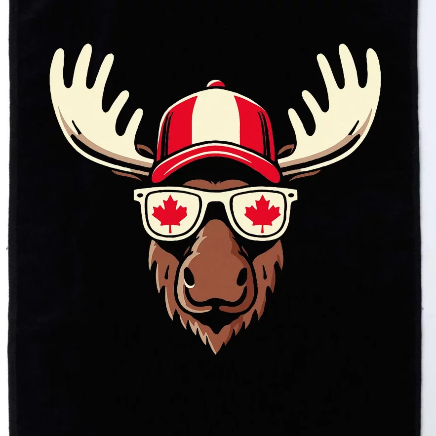 Canada Day Canadian Flag Maple Leaf Moose Sunglasses Platinum Collection Golf Towel