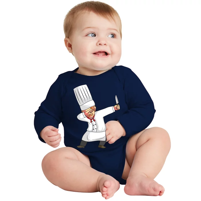 Chef Dabbing Chief Cook Culinary Sous Chef Cuisine Kitchen Baby Long Sleeve Bodysuit