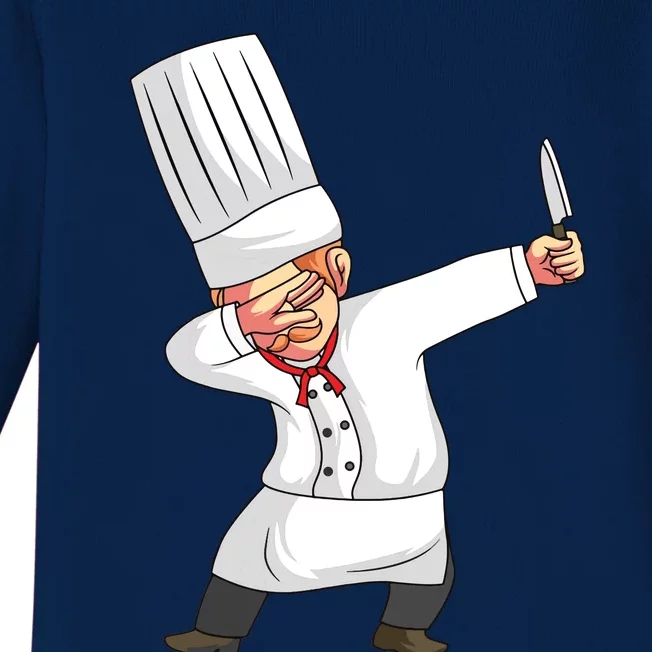 Chef Dabbing Chief Cook Culinary Sous Chef Cuisine Kitchen Baby Long Sleeve Bodysuit