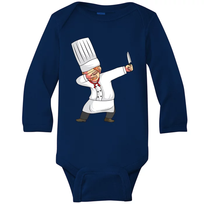 Chef Dabbing Chief Cook Culinary Sous Chef Cuisine Kitchen Baby Long Sleeve Bodysuit