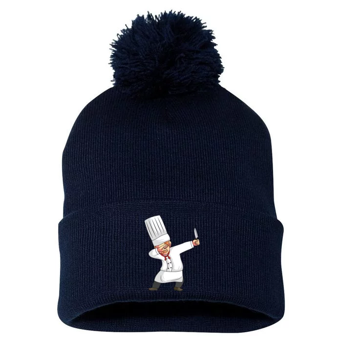 Chef Dabbing Chief Cook Culinary Sous Chef Cuisine Kitchen Pom Pom 12in Knit Beanie