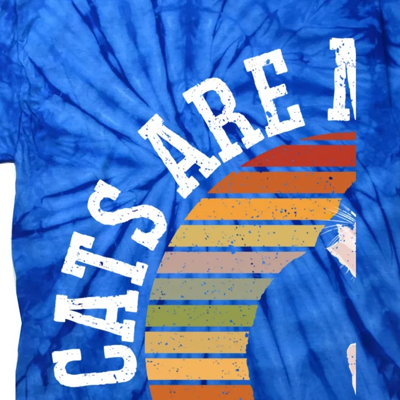 Cat Daddy Catfather Distressed Gift Tie-Dye T-Shirt