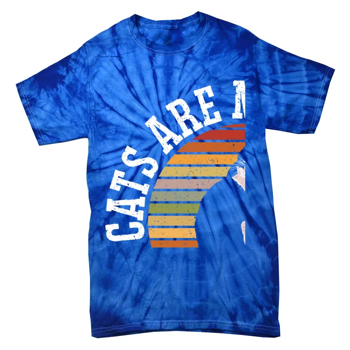 Cat Daddy Catfather Distressed Gift Tie-Dye T-Shirt