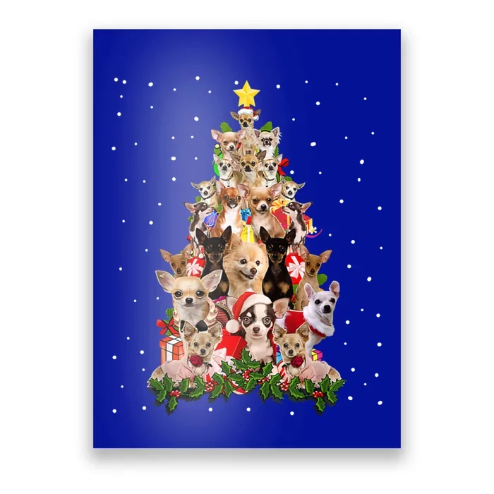 Chihuahua Dog Christmas Tree Lights Funny Xmas Dog Lover Great Gift Poster