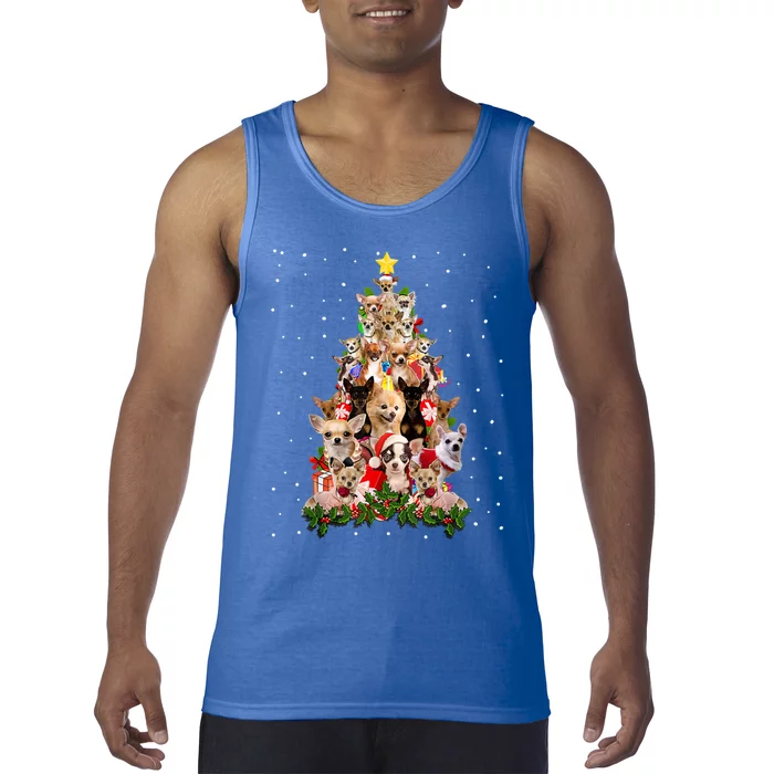 Chihuahua Dog Christmas Tree Lights Funny Xmas Dog Lover Great Gift Tank Top