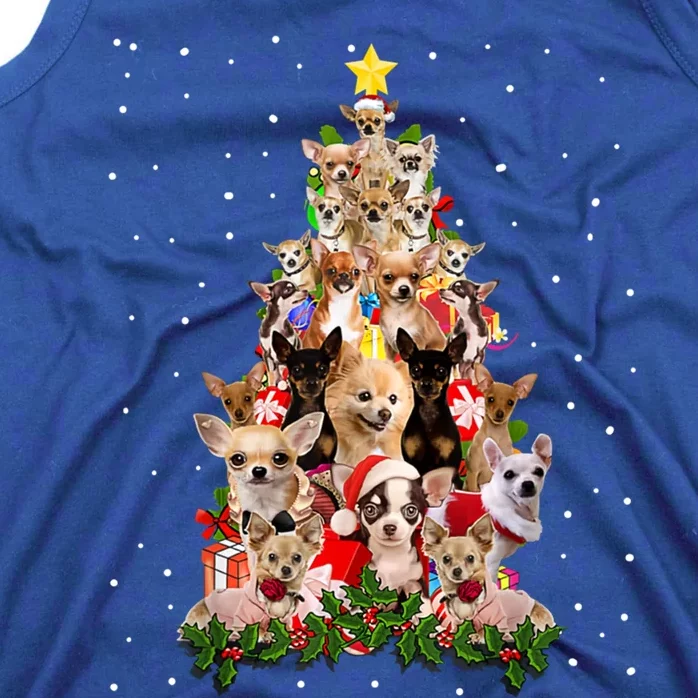 Chihuahua Dog Christmas Tree Lights Funny Xmas Dog Lover Great Gift Tank Top