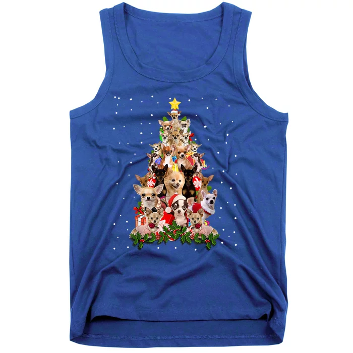 Chihuahua Dog Christmas Tree Lights Funny Xmas Dog Lover Great Gift Tank Top