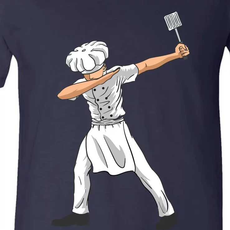 Chef Dabbing Culinary Sous Chef Cuisine Kitchen Chief Cook V-Neck T-Shirt