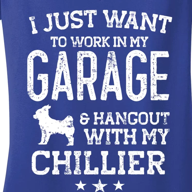 Chillier Dad Car Garage Hangout Gift Women's V-Neck T-Shirt