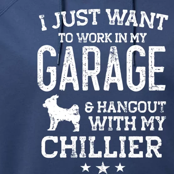 Chillier Dad Car Garage Hangout Gift Performance Fleece Hoodie