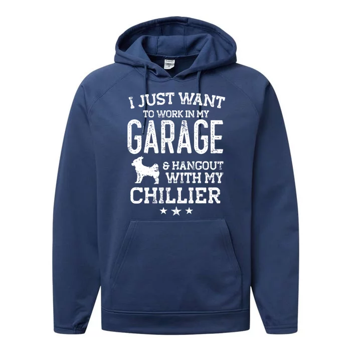 Chillier Dad Car Garage Hangout Gift Performance Fleece Hoodie