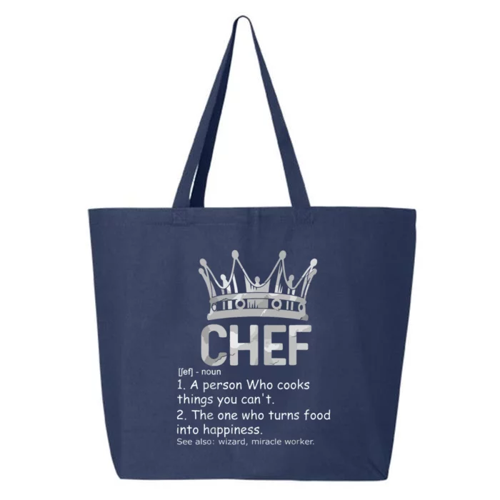 Chef Definition Chef Cook Funny Cooking Culinary Crown Tee 25L Jumbo Tote