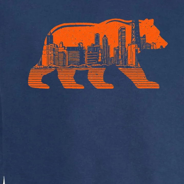 Chicago Downtown City Skyline Illinois Pride Garment-Dyed Sweatshirt