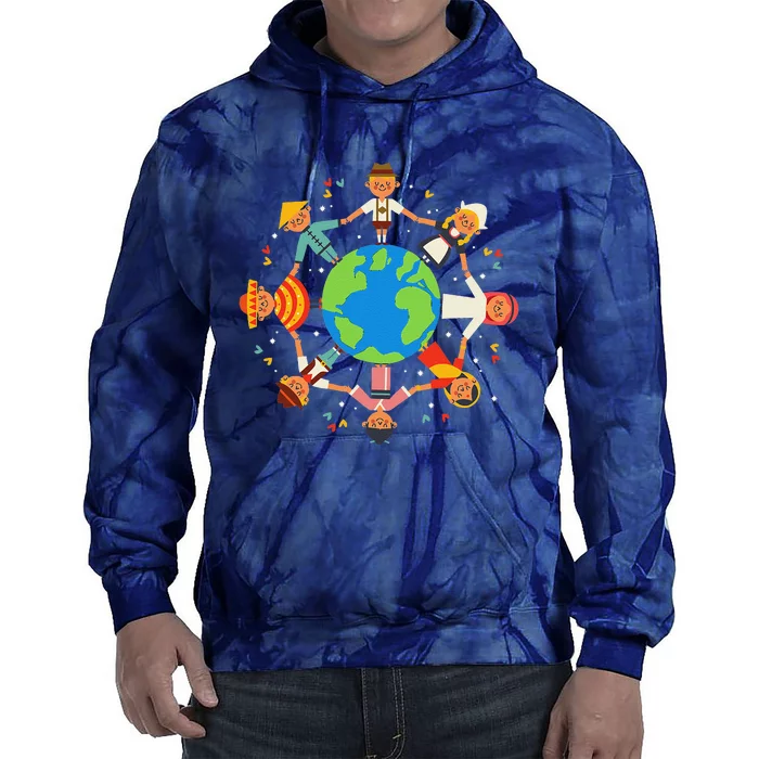 Cultural Diversity Children Around The World Earth Day Copy Tie Dye Hoodie