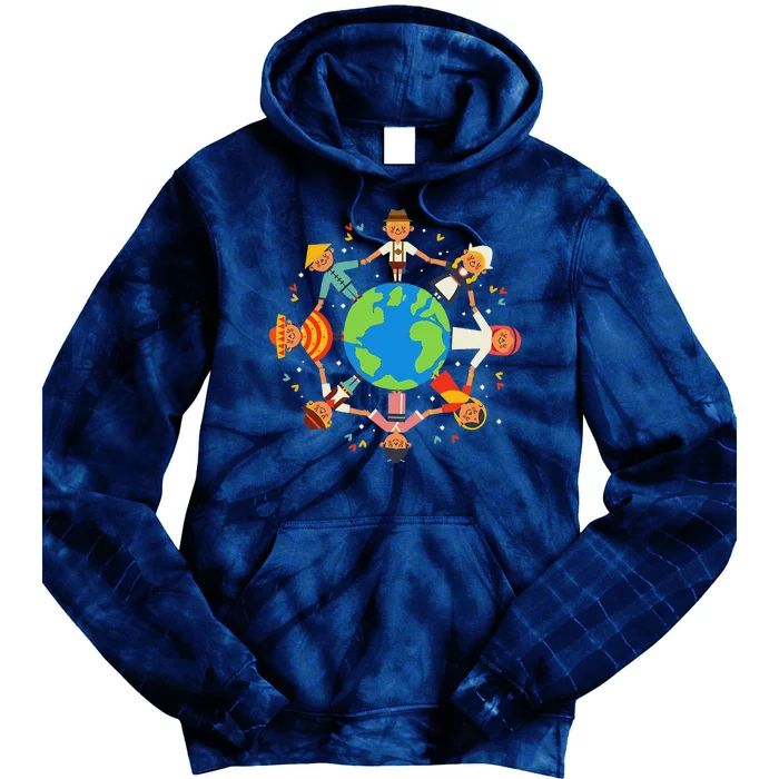 Cultural Diversity Children Around The World Earth Day Copy Tie Dye Hoodie