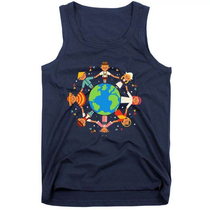 Cultural Diversity Children Around The World Earth Day Copy Tank Top