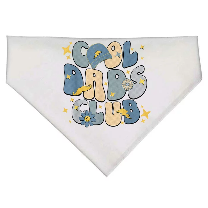 Cool Dads Club Groovy Retro Funny Fathers Day New Dad USA-Made Doggie Bandana