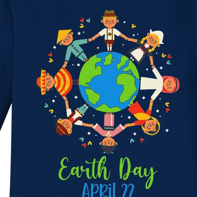 Cultural Diversity Children Around The World Earth Day Baby Long Sleeve Bodysuit