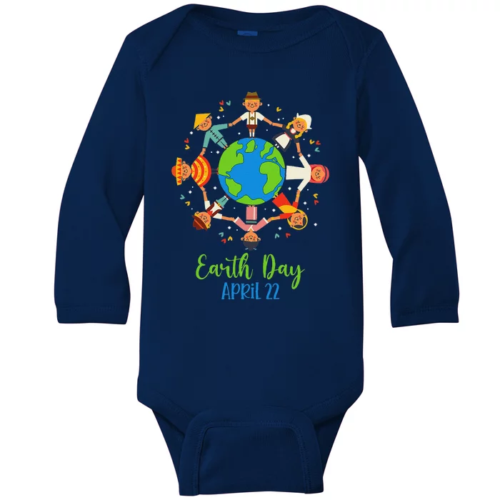 Cultural Diversity Children Around The World Earth Day Baby Long Sleeve Bodysuit