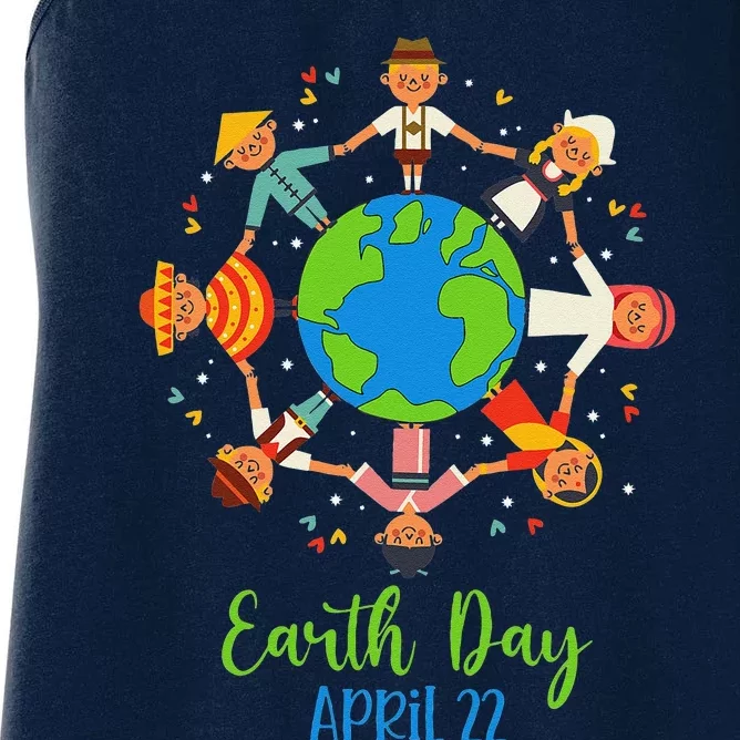 Cultural Diversity Children Around The World Earth Day Women's Racerback Tank