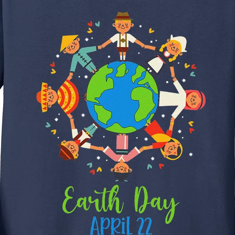 Cultural Diversity Children Around The World Earth Day Kids Long Sleeve Shirt