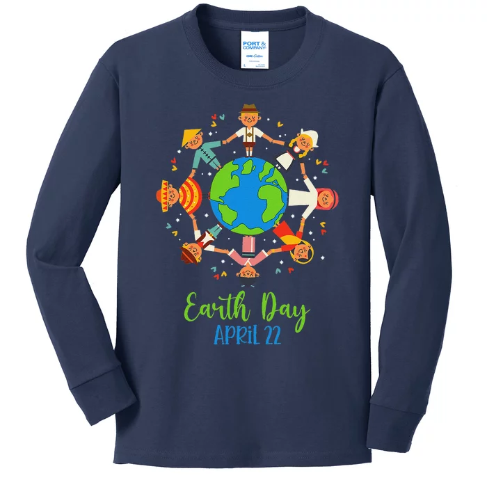 Cultural Diversity Children Around The World Earth Day Kids Long Sleeve Shirt