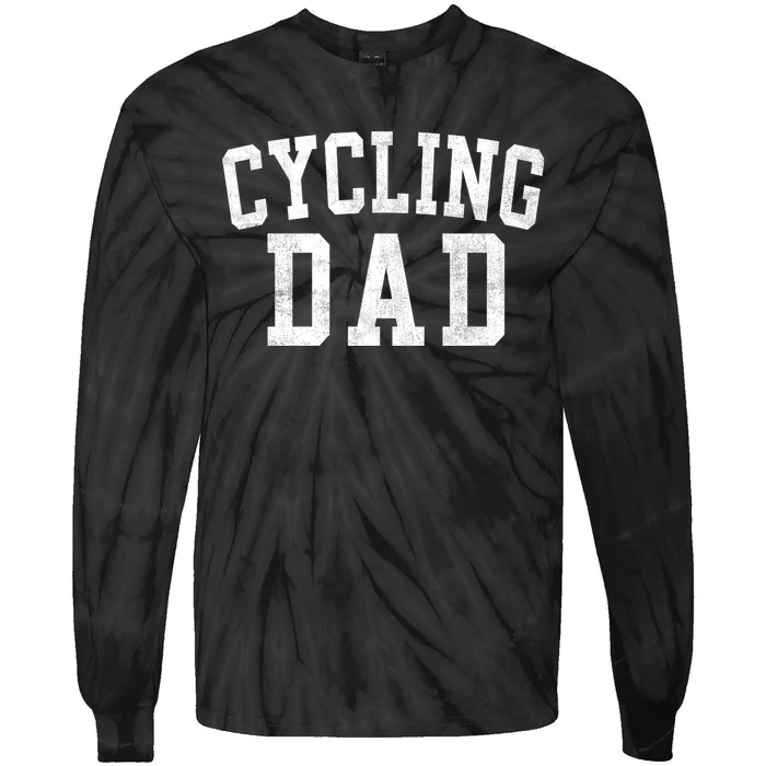 Cycling Dad Classic Bold Font FatherS Day Daddy Tie-Dye Long Sleeve Shirt