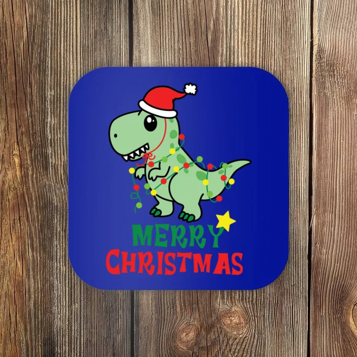 Cute Dinosaur Christmas Tree Rex Gift Coaster