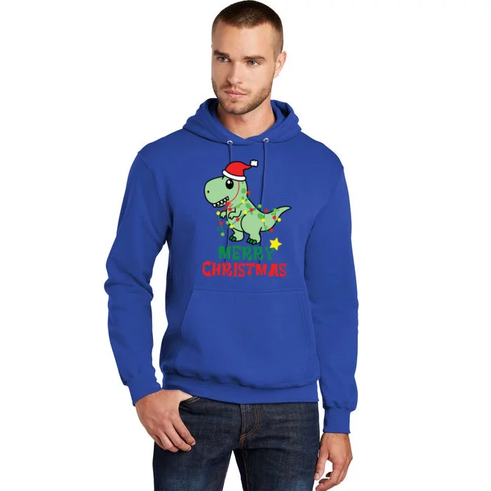 Cute Dinosaur Christmas Tree Rex Gift Tall Hoodie