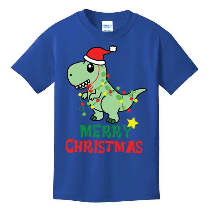 Cute Dinosaur Christmas Tree Rex Gift Kids T-Shirt