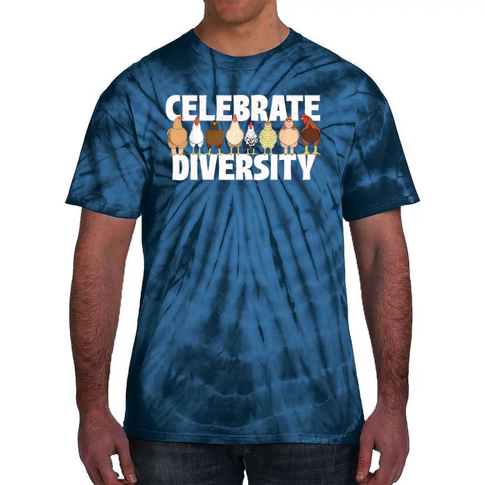 Celebrate Diversity Chicken Lover Farmyard Animal Lover Tie-Dye T-Shirt