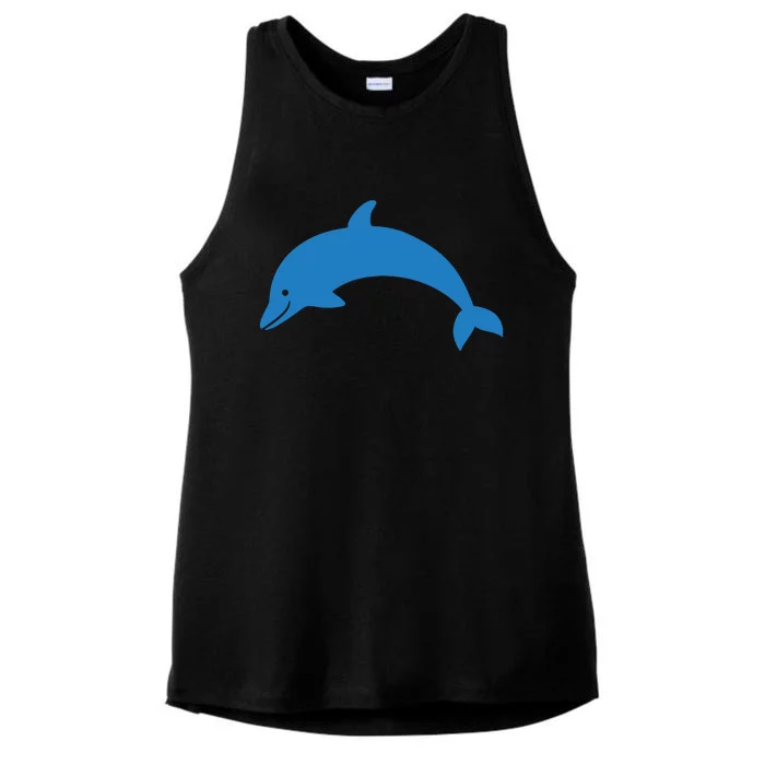 Cute Dolphin Ladies Tri-Blend Wicking Tank