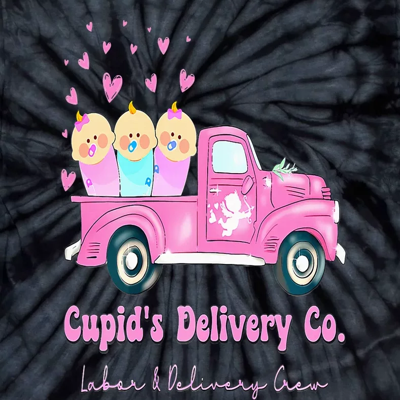 Cupids Delivery Co Funny Ld Crew Valentines Day Truck Tie-Dye T-Shirt