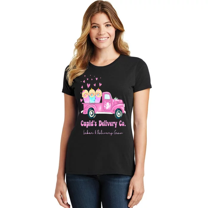 Cupids Delivery Co Funny Ld Crew Valentines Day Truck Women's T-Shirt