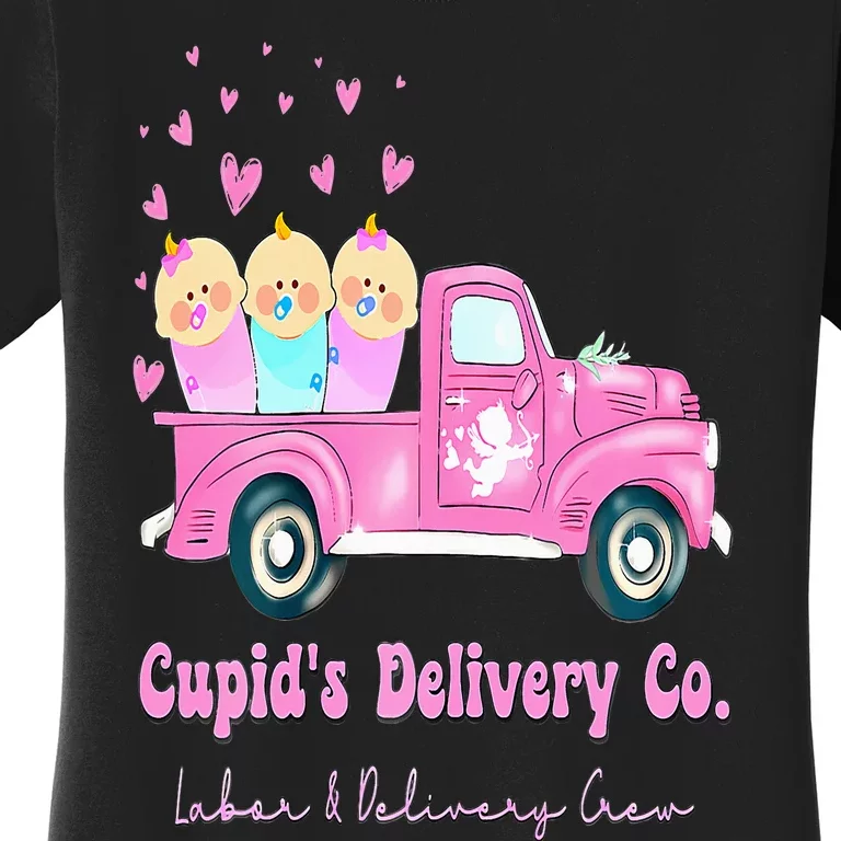 Cupids Delivery Co Funny Ld Crew Valentines Day Truck Women's T-Shirt