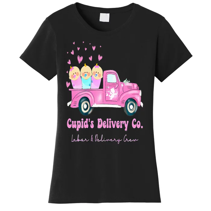 Cupids Delivery Co Funny Ld Crew Valentines Day Truck Women's T-Shirt