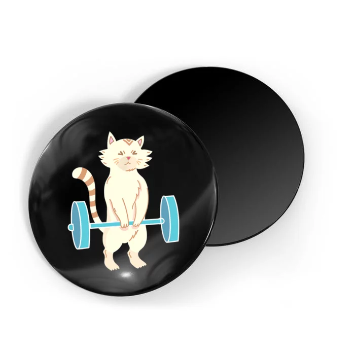 Cat Deadlift Cat Powerlifting Shirt Magnet