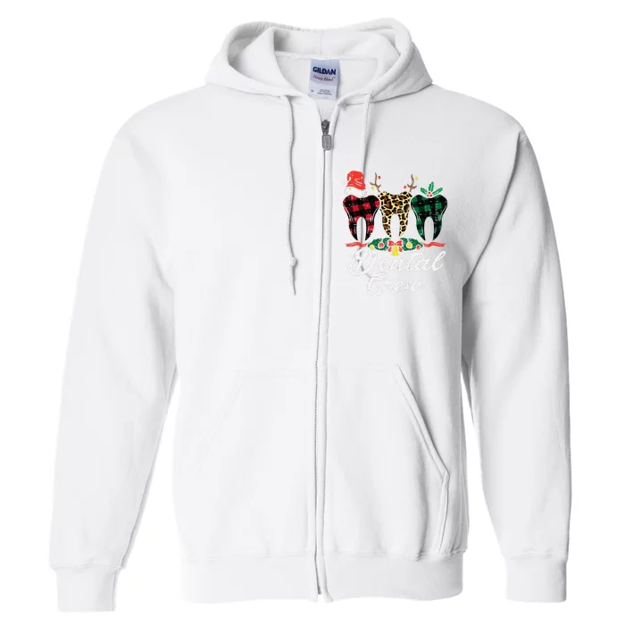 Cheerful Dental Crew Holiday Gift for Dentists Full Zip Hoodie