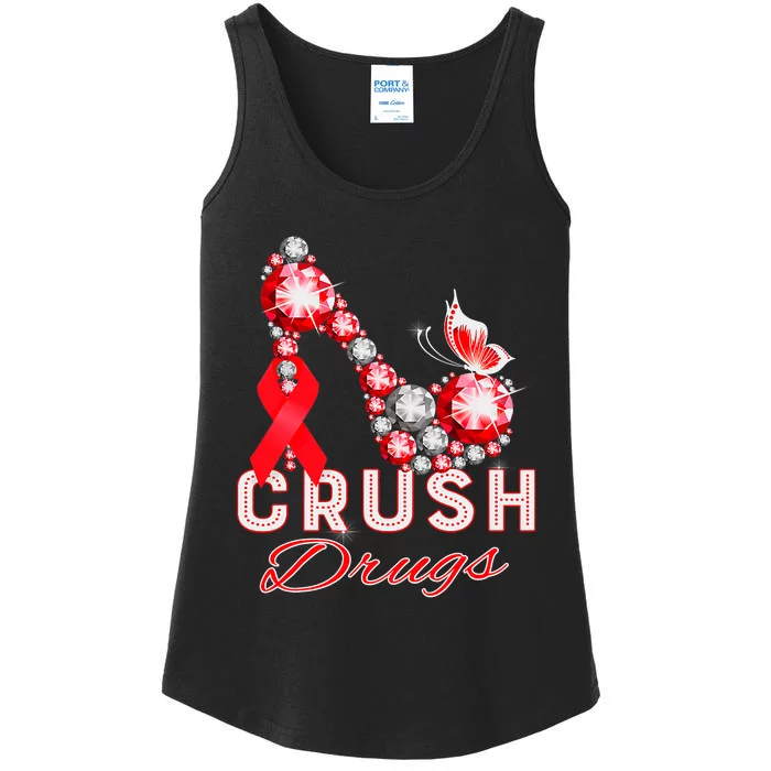 Crush Drugs Christmas Gnome Wear Red Ribbon Week Nurse Ladies Essential Tank