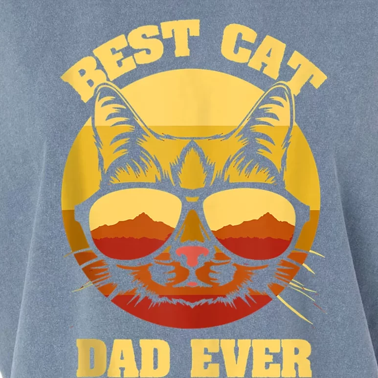 Cat Daddy Cat Lover Gift 80s Retro Best Cat Dad Ever Garment-Dyed Women's Muscle Tee