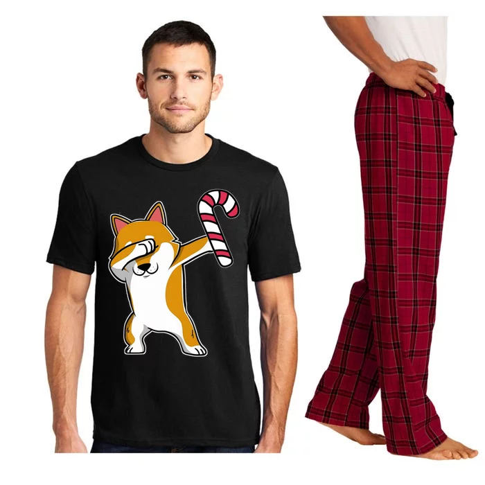 Christmas Dabbing Corgi Puppy Dog Candy Cane Dance Gift Pajama Set