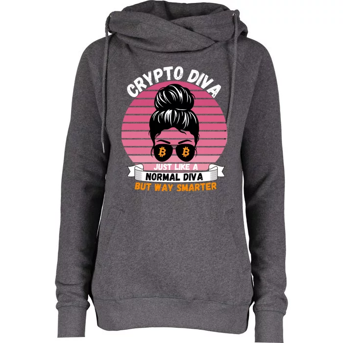 Crypto Diva, Crypto Mom, Plan B, HODL Bitcoin, Blockchain, Crypto Queen Womens Funnel Neck Pullover Hood