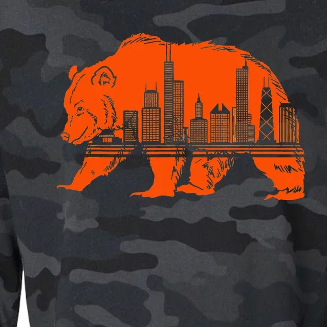 Chicago Downtown City Skyline Illinois Pride Cropped Pullover Crew