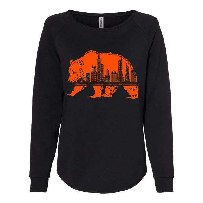 Chicago Downtown City Skyline Illinois Pride Womens California Wash Sweatshirt