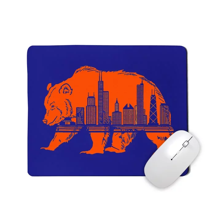 Chicago Downtown City Skyline Illinois Pride Mousepad