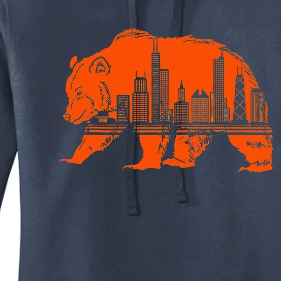 Chicago Downtown City Skyline Illinois Pride Women's Pullover Hoodie