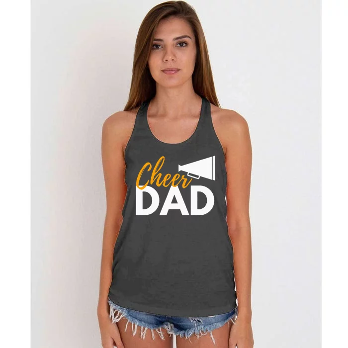 Cheer Dad Cheerleading Cheerleader Dad Cheer Competition Women's Knotted Racerback Tank