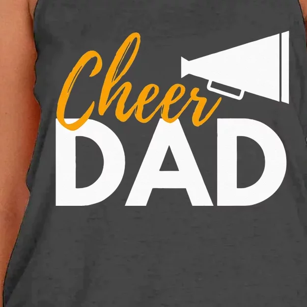 Cheer Dad Cheerleading Cheerleader Dad Cheer Competition Women's Knotted Racerback Tank